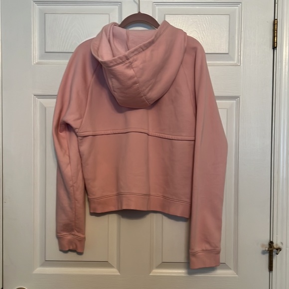 LADIES PINK HOODED UNDER ARMOUR ZIP FRONT JACKET SIZE LG LOOSE FIT VERY GOOD - Picture 3 of 8